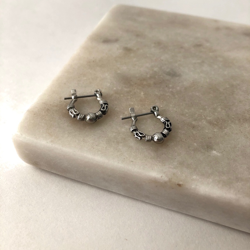 **SOLD** Mini Hoop Earrings with Design